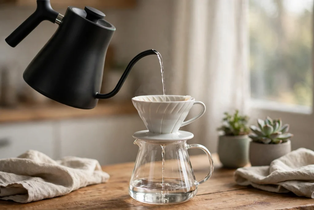Best Gooseneck Kettle Under $50: 6 Budget Picks for Pour Over Best gooseneck kettle under $50 pouring water into a pour-over coffee dripper